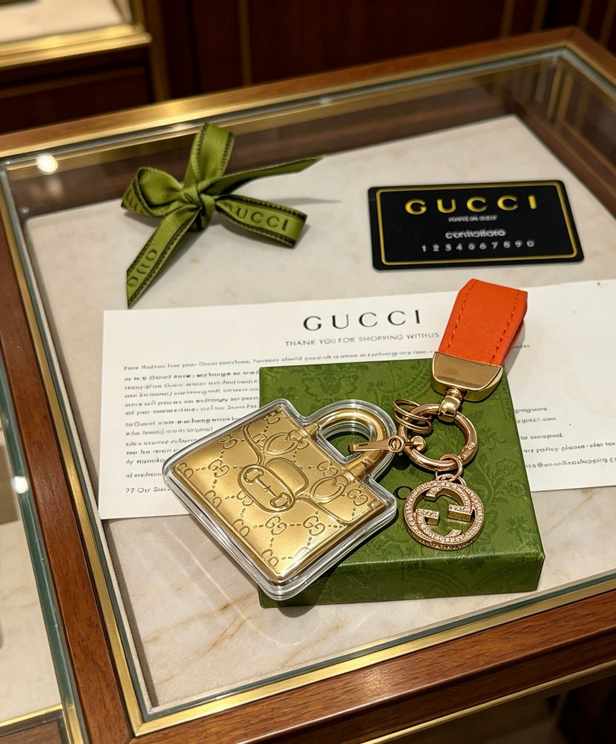 Martin Graham keychain in polished metal-tone – styled product view