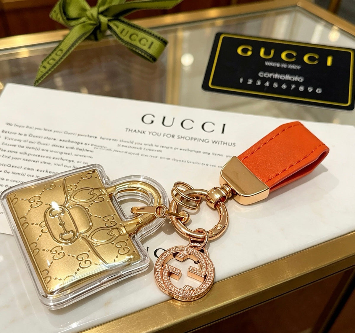 Martin Graham keychain in polished metal-tone – detail view