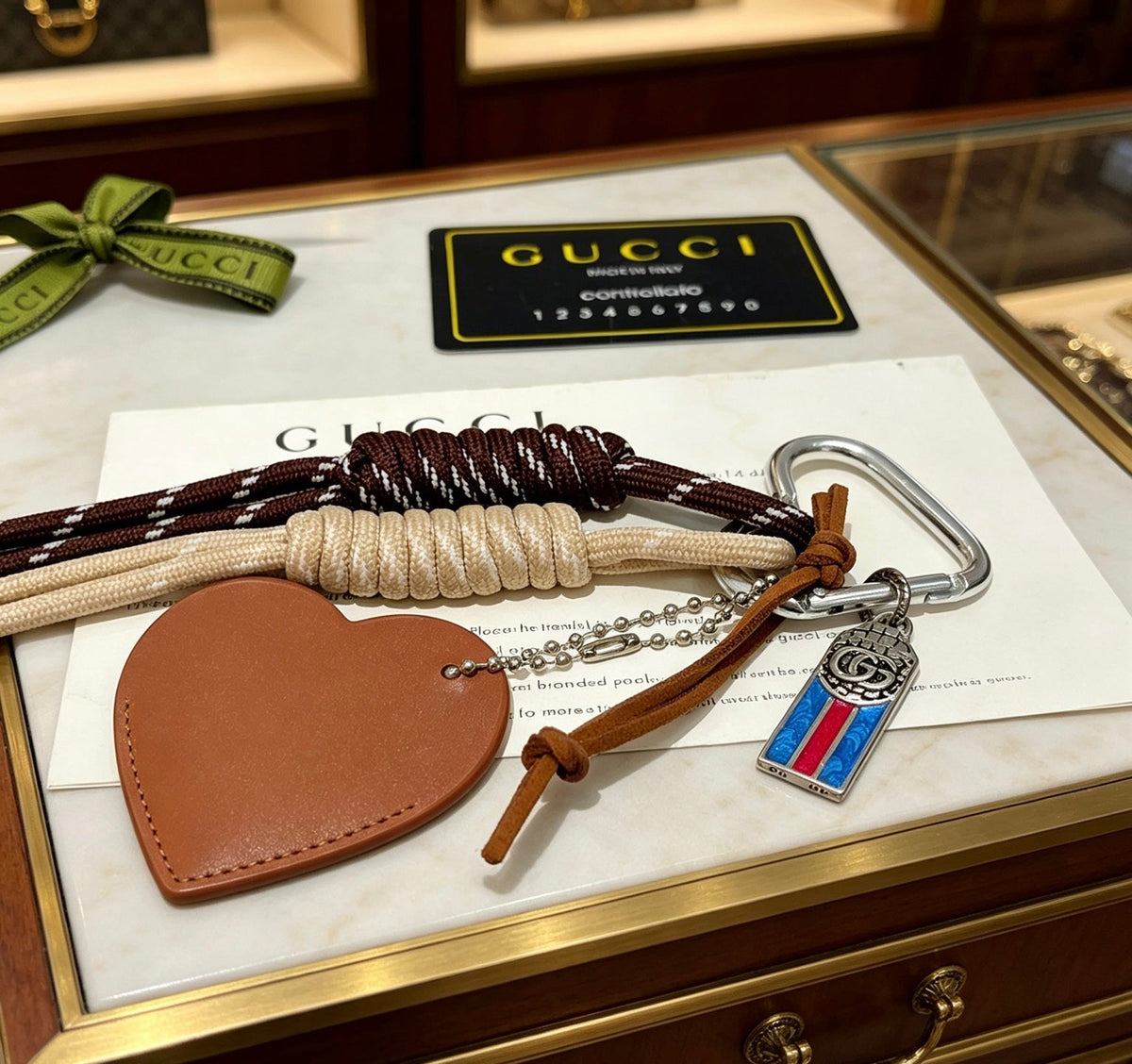 Martin Graham keychain in polished metal-tone – styled product view