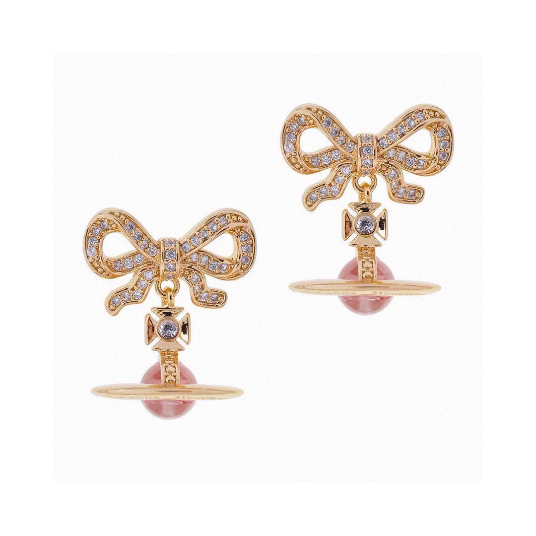 Martin Graham stud earrings in polished metal-tone – front product view