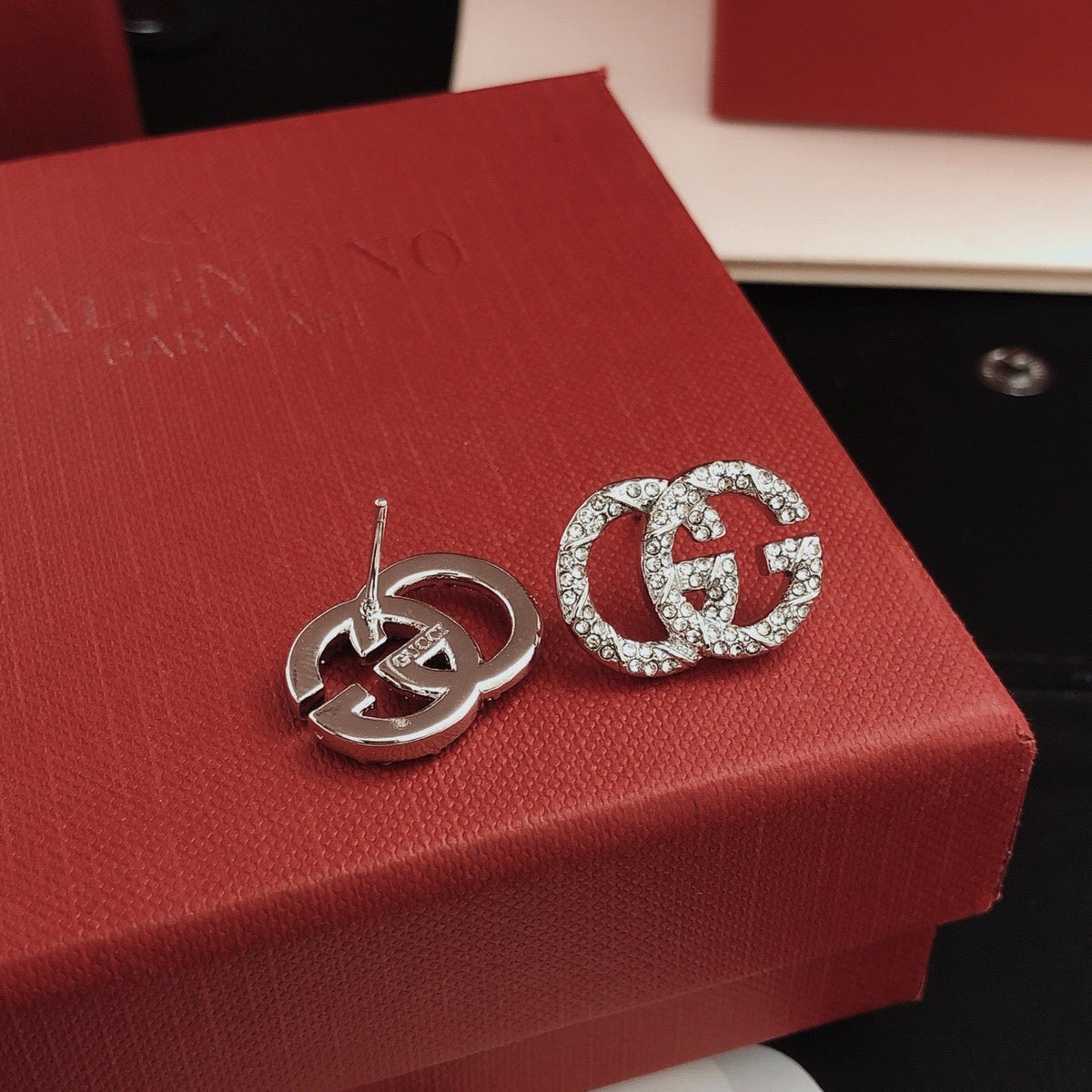 Martin Graham stud earrings in polished metal-tone – main product view