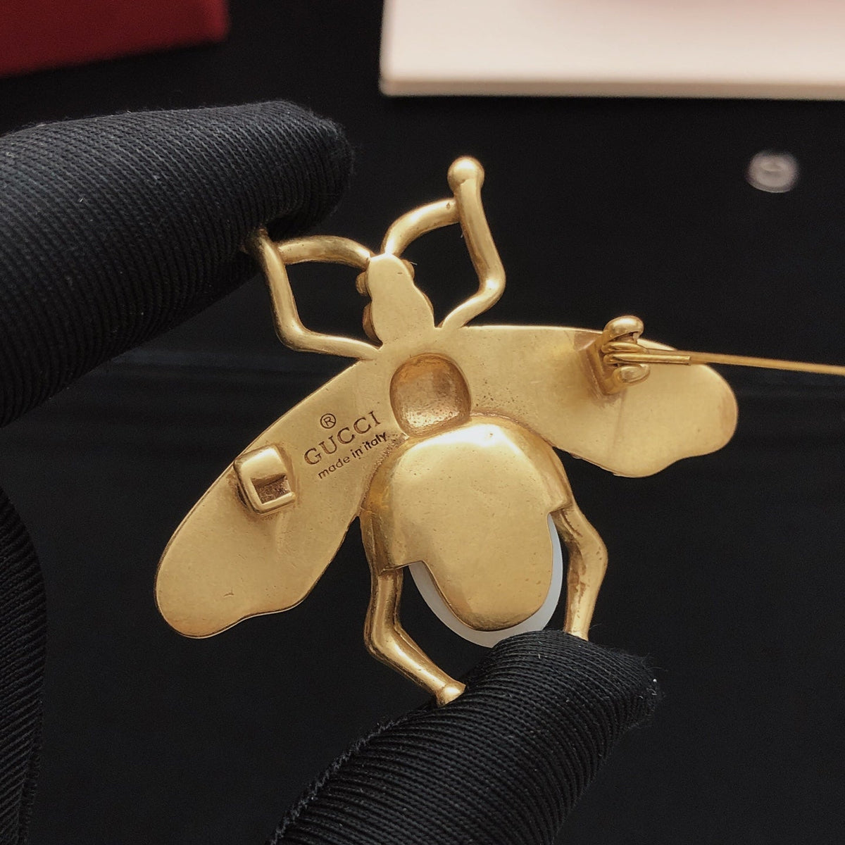 Martin Graham brooch in polished metal-tone – close-up detail