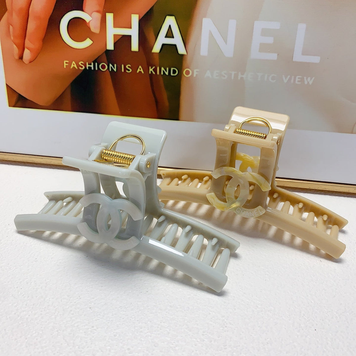 Martin Graham hair accessory in polished metal-tone – front product view