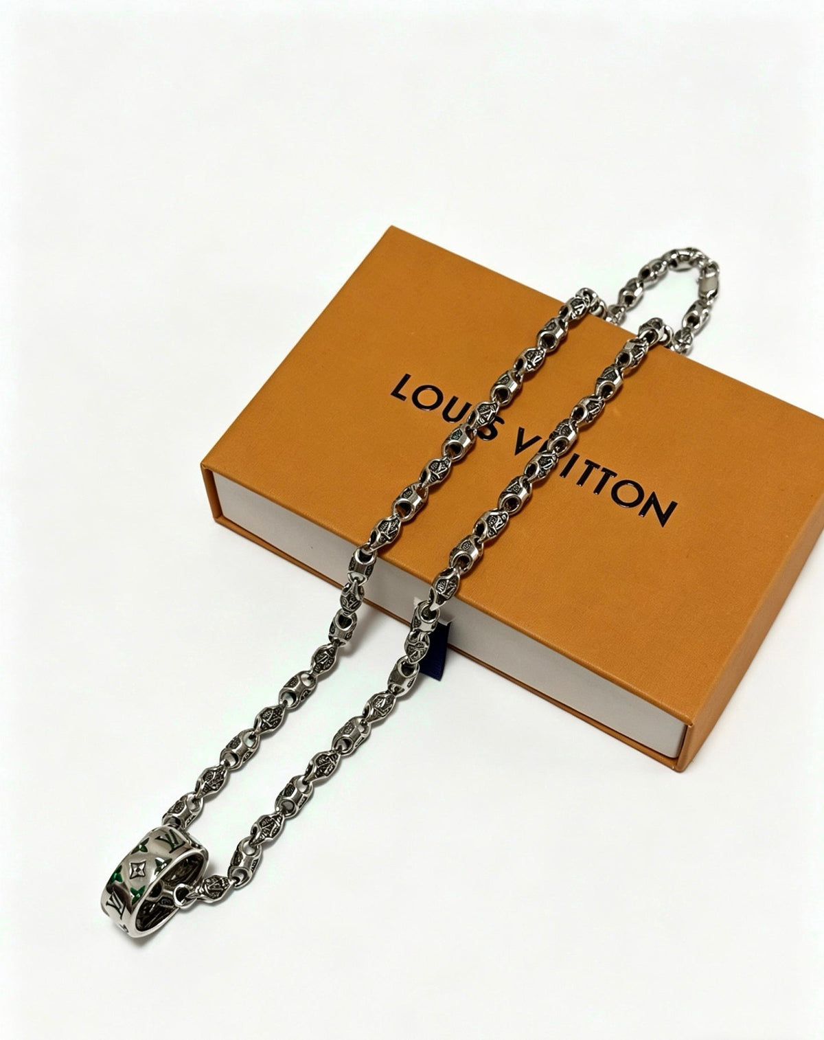 Martin Graham pendant necklace in polished metal-tone – front product view