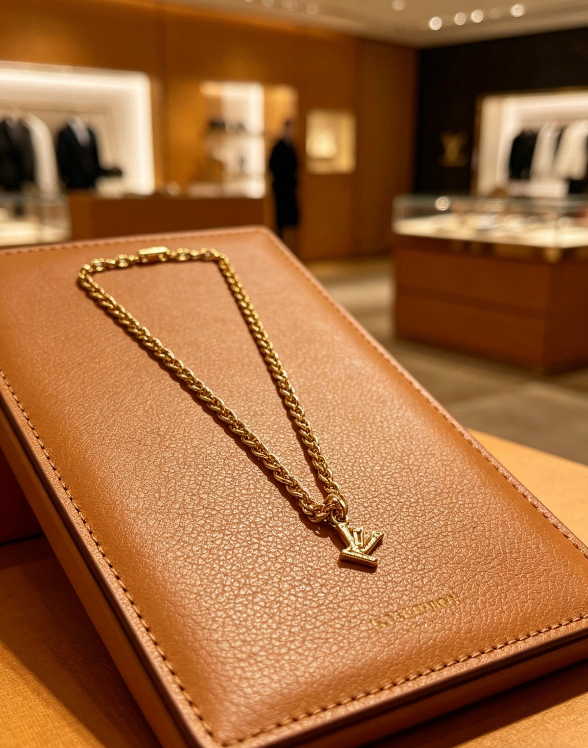 Martin Graham pendant necklace in polished metal-tone – front product view