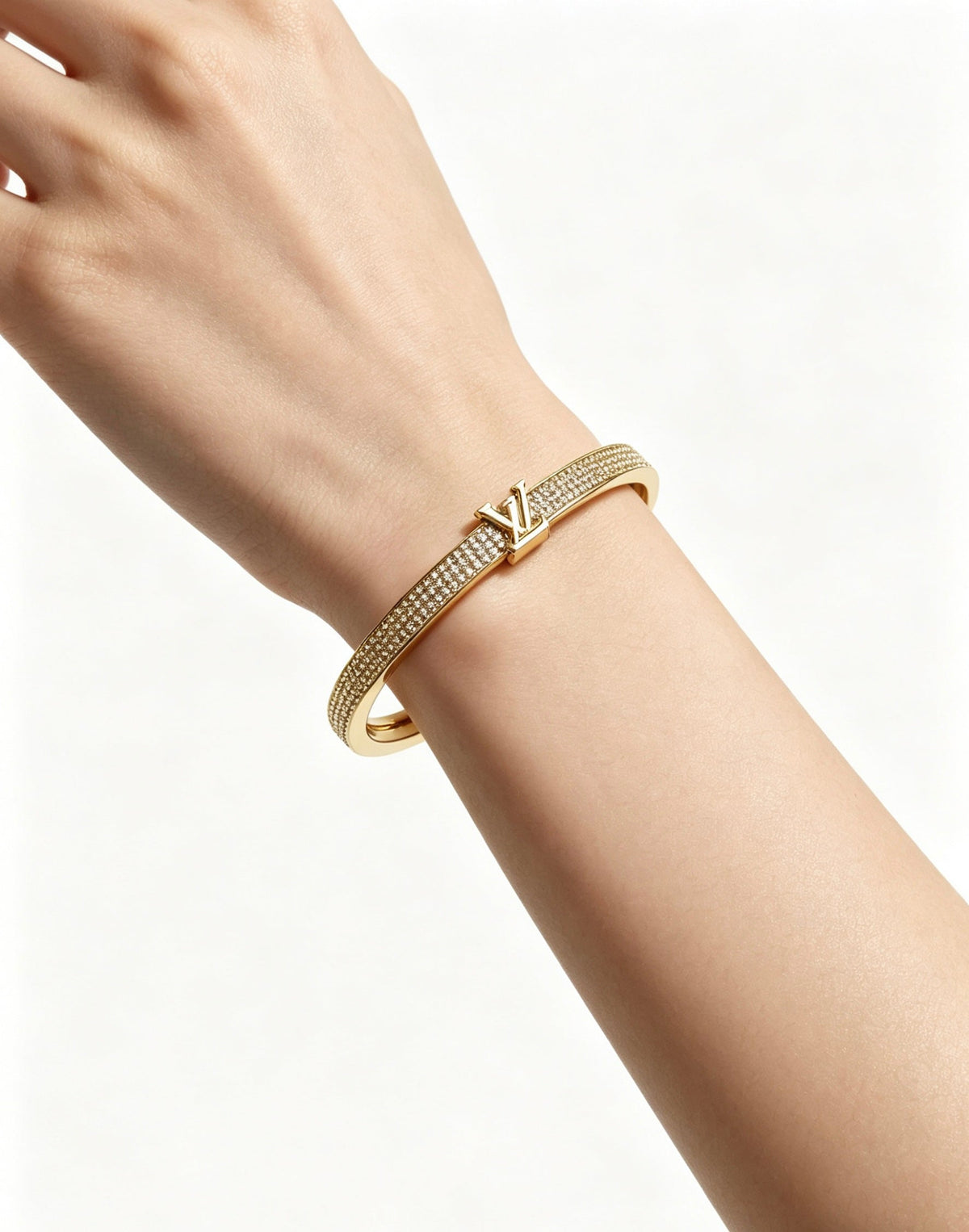 Martin Graham bangle in polished metal-tone – close-up detail
