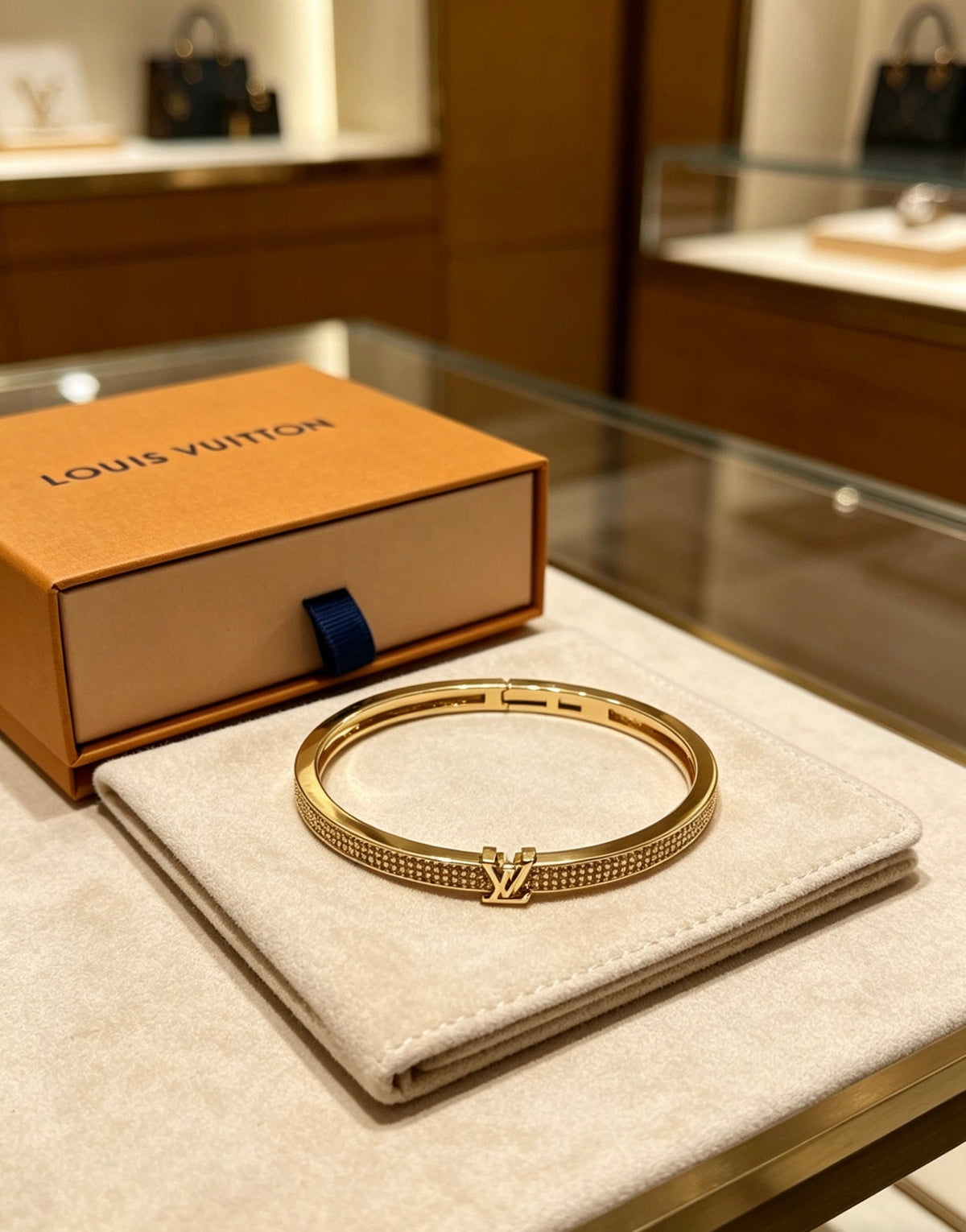 Martin Graham bangle in polished metal-tone – side detail