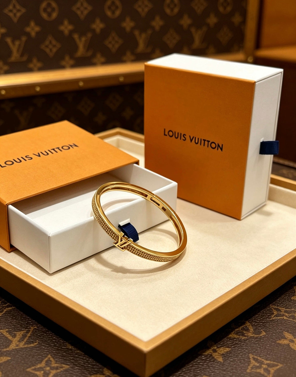 Martin Graham bangle in polished metal-tone – front product view