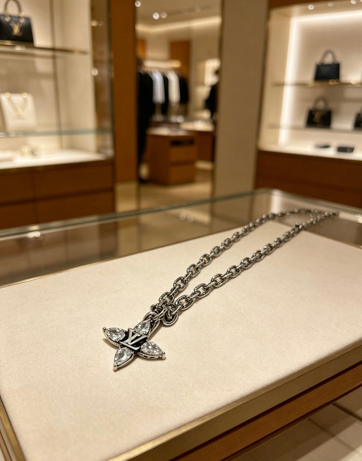 Martin Graham pendant necklace in polished metal-tone – front product view