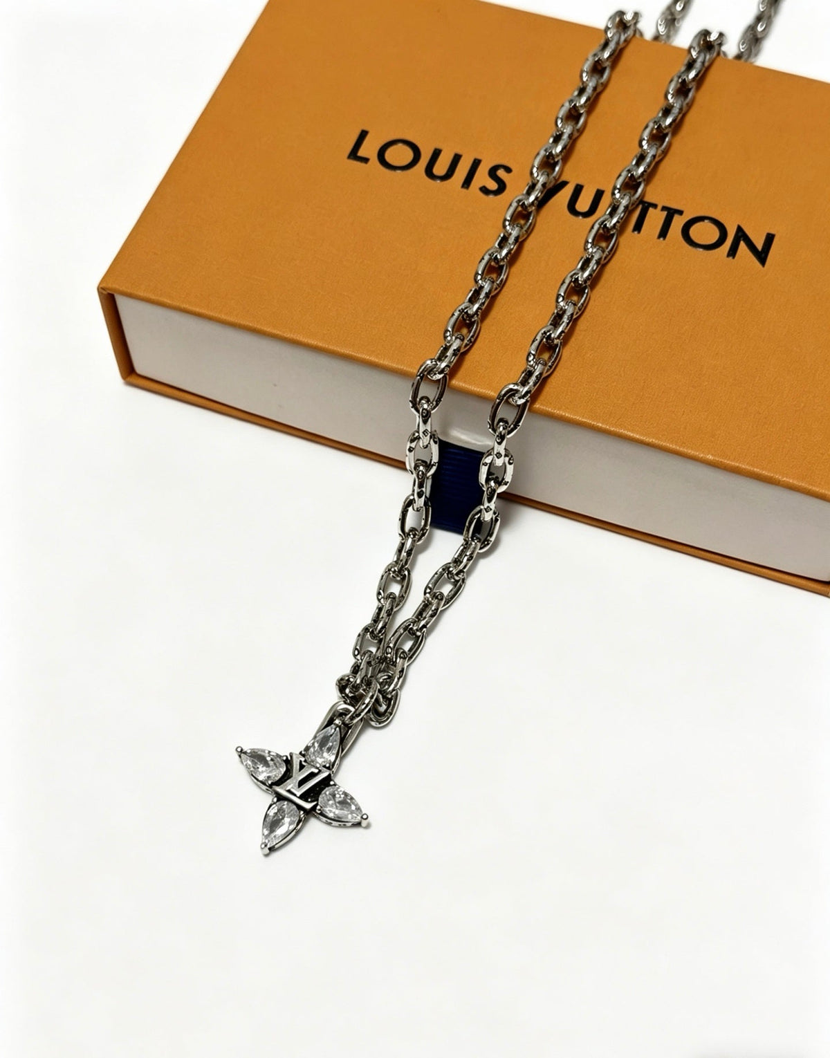 Martin Graham pendant necklace in polished metal-tone – front product view