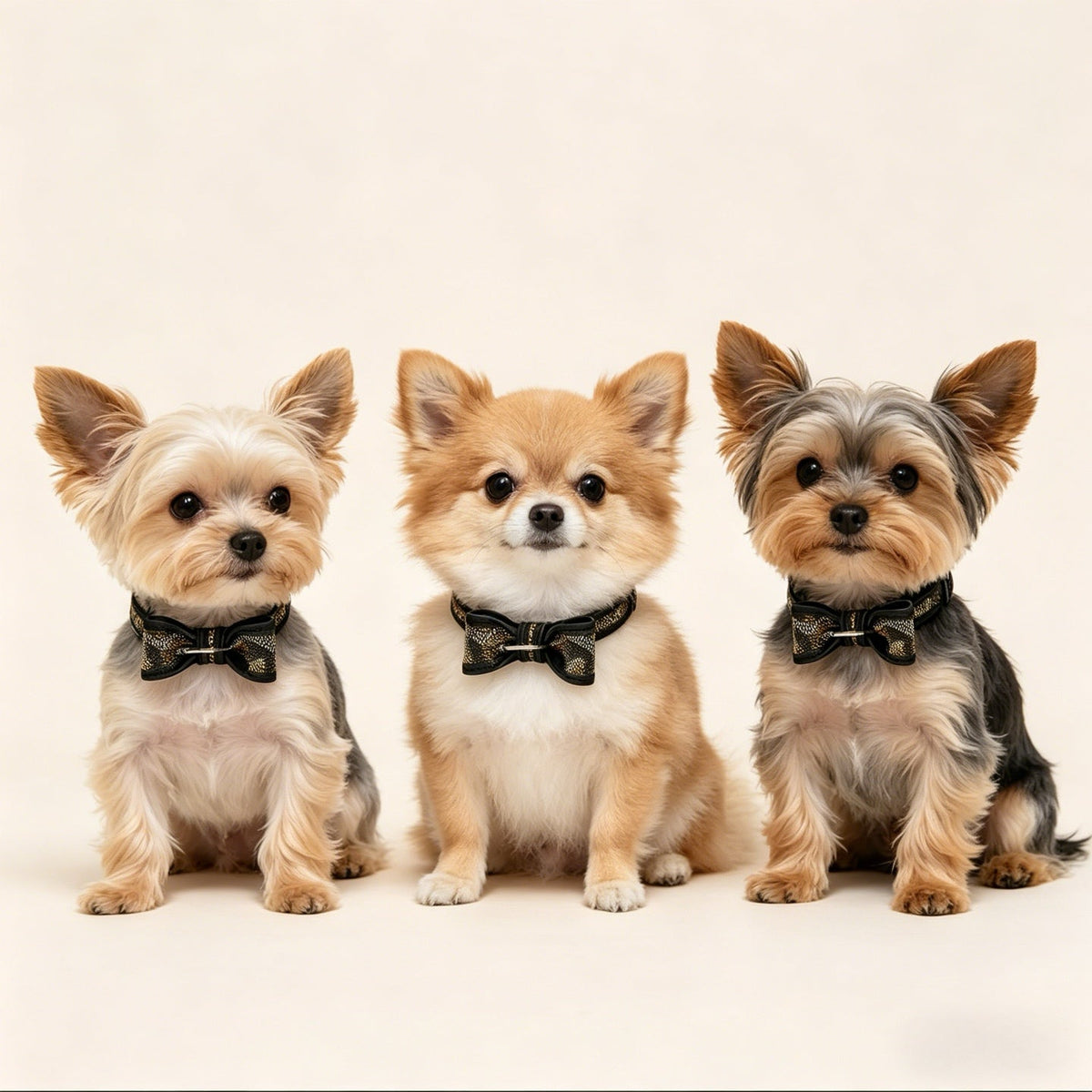 Bow Detail Leather Pet Collar – Design 03 styled pet accessory view