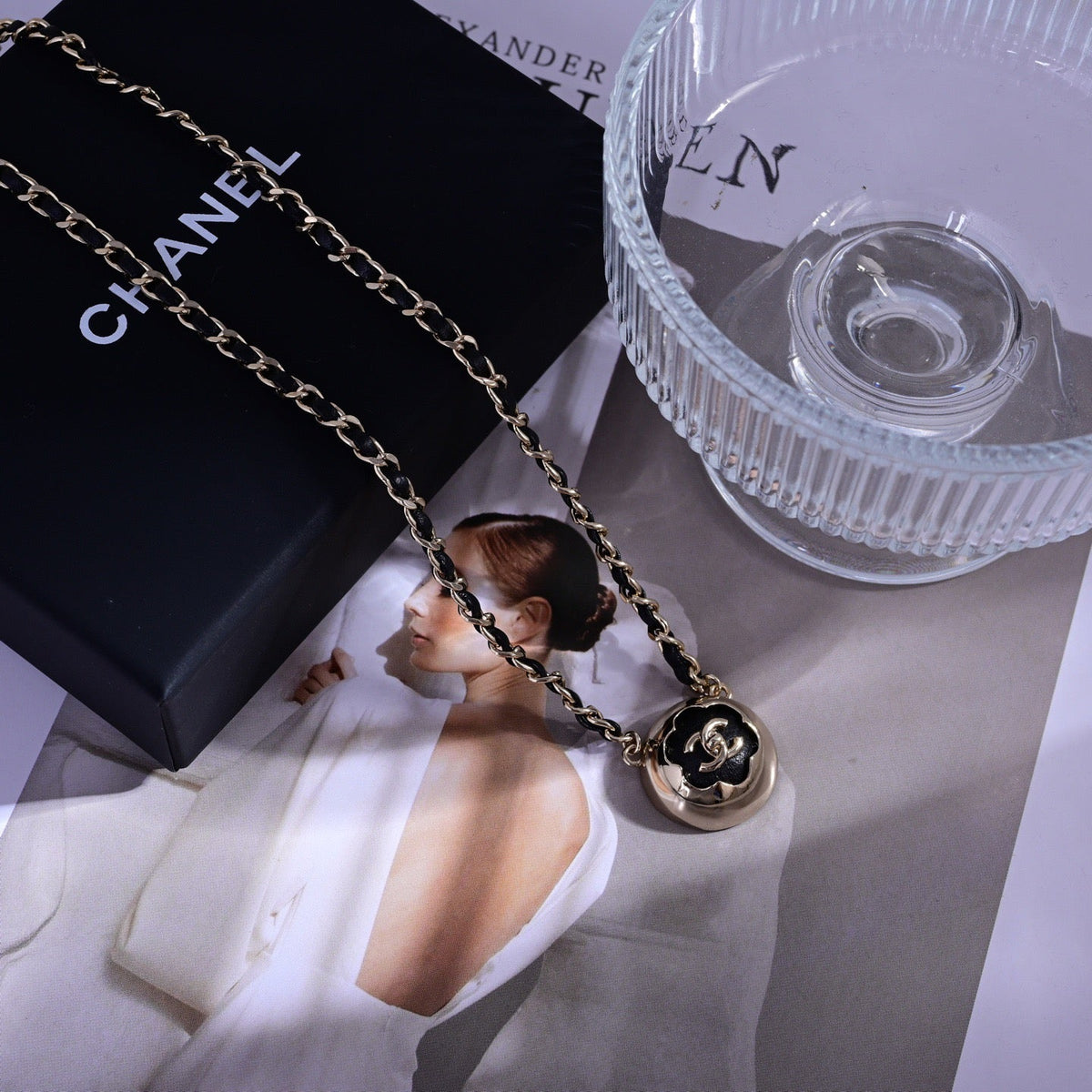 Martin Graham pendant necklace in polished metal-tone – close-up detail