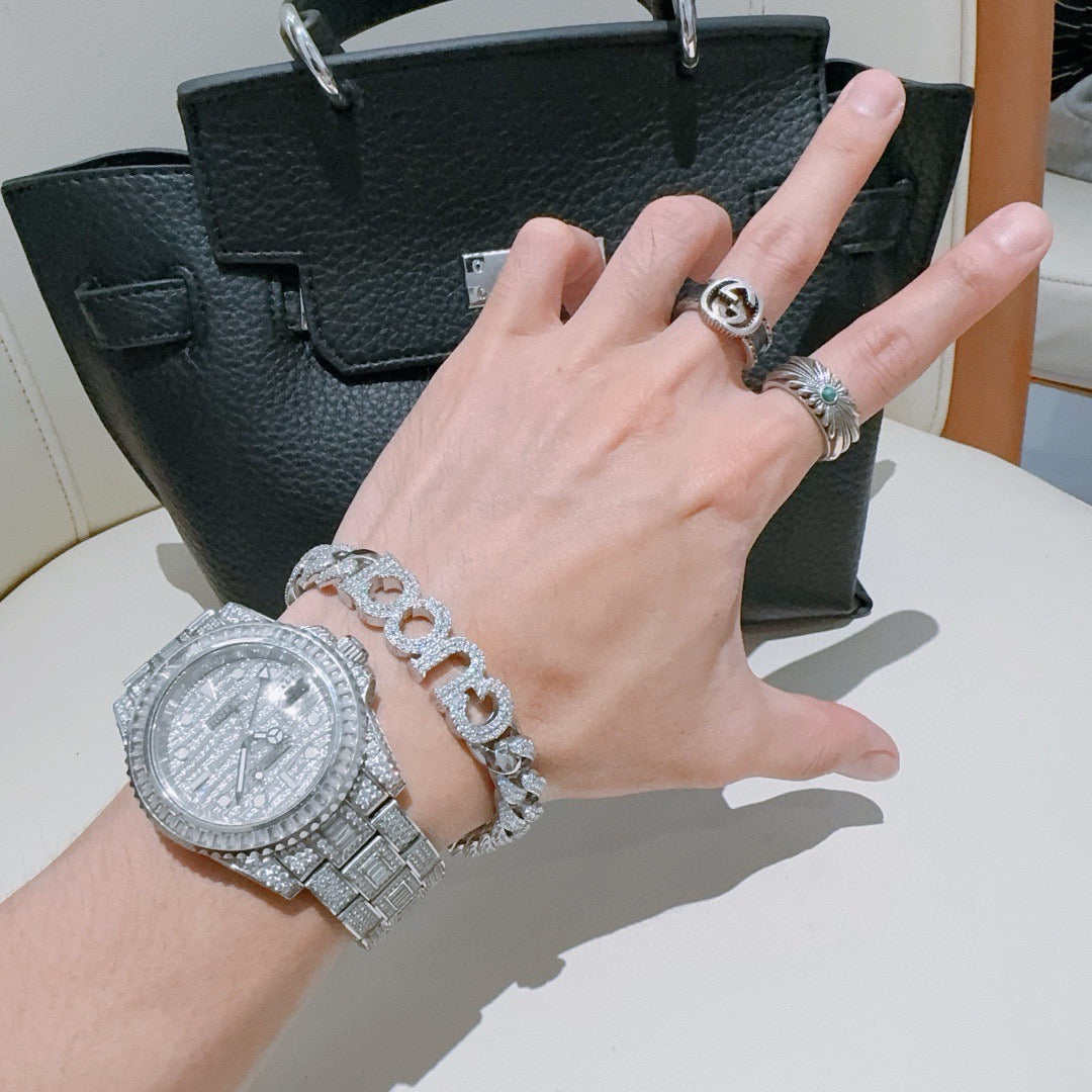 Martin Graham bracelet in polished metal-tone – styled product view
