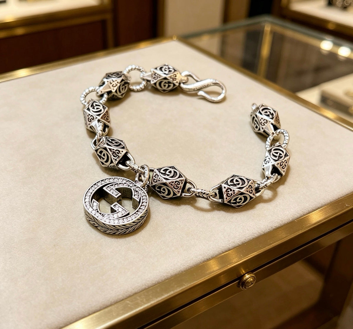 Martin Graham bracelet in polished metal-tone – front product view