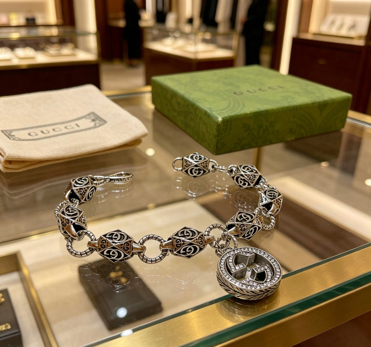 Martin Graham bracelet in polished metal-tone – front product view