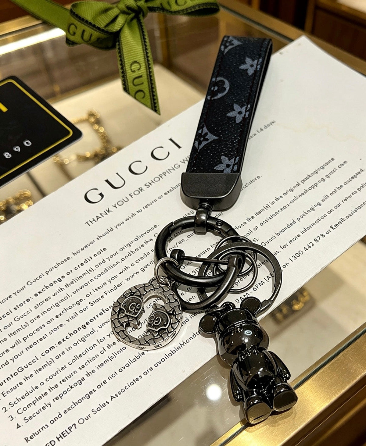 Martin Graham keychain in polished metal-tone – styled product view