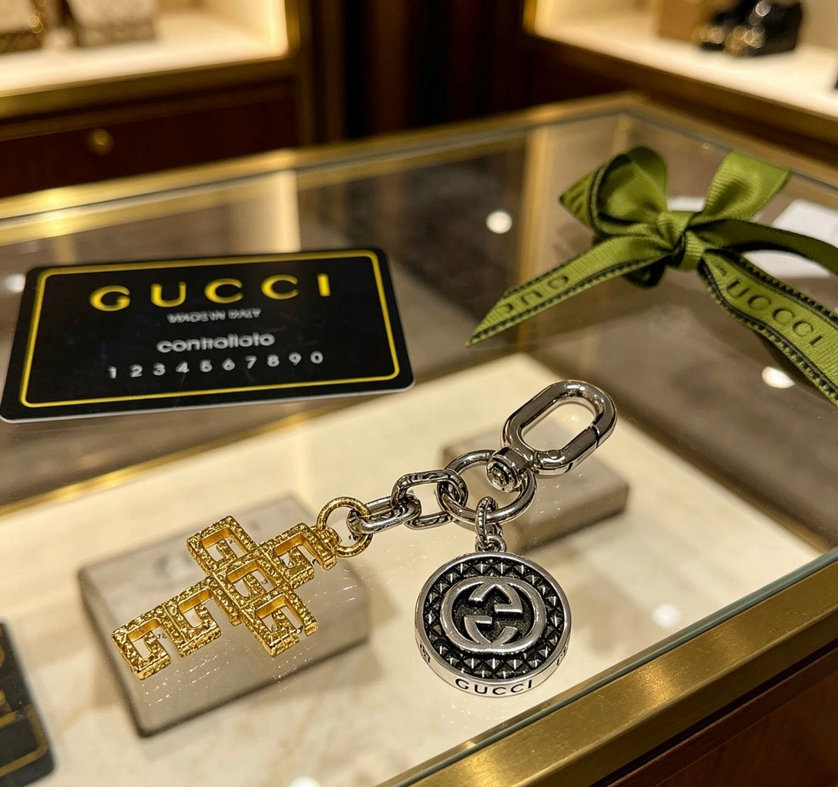 Martin Graham keychain in polished metal-tone – styled product view