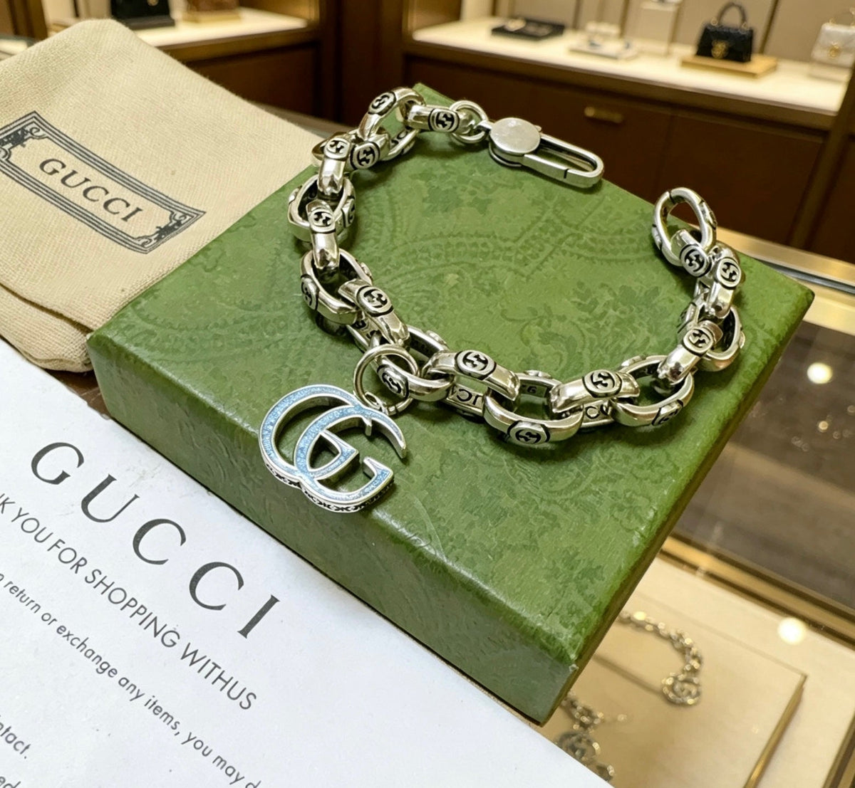 Martin Graham bracelet in polished metal-tone – side detail