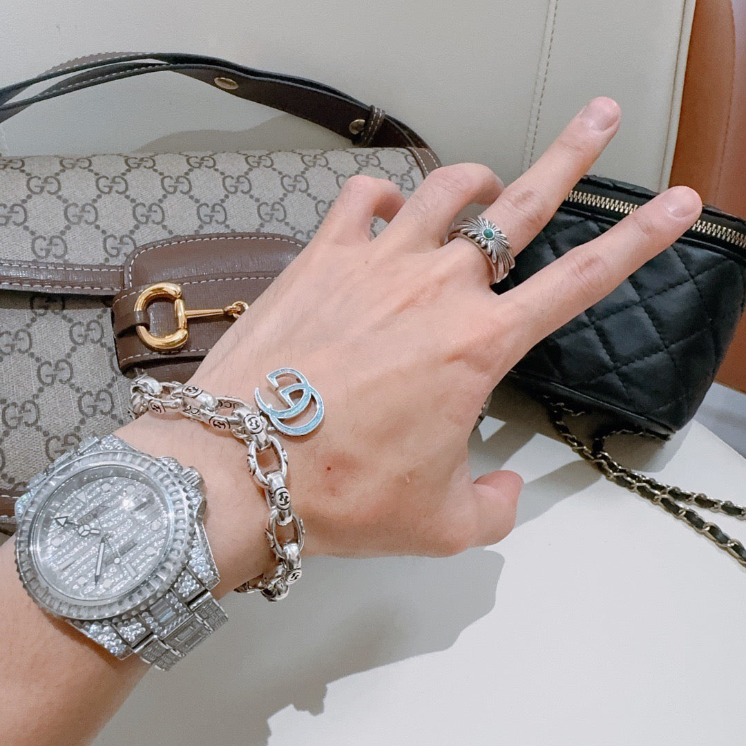 Martin Graham bracelet in polished metal-tone – styled product view