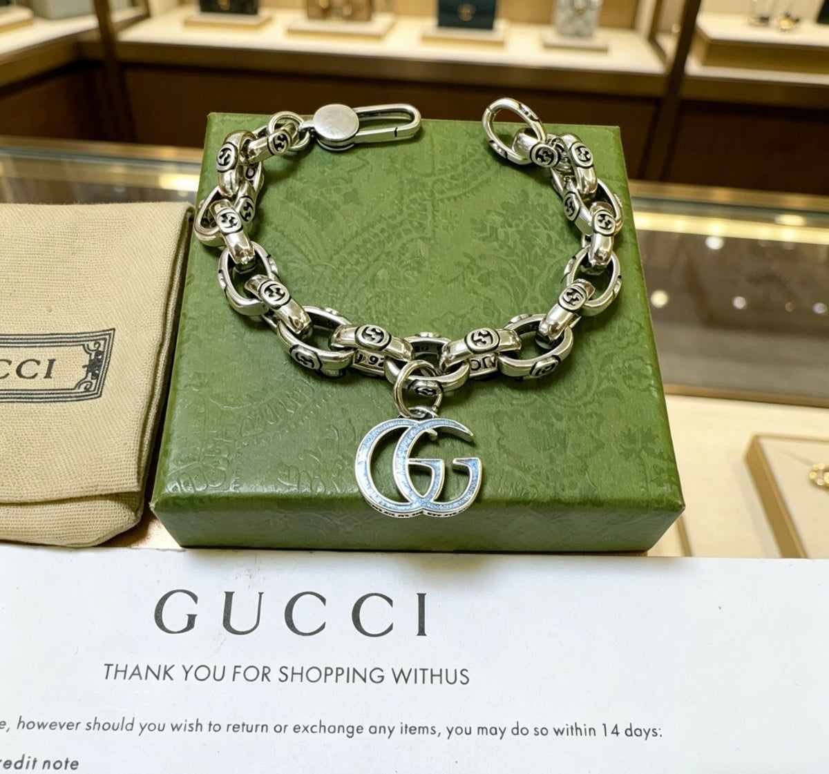 Martin Graham bracelet in polished metal-tone – front product view