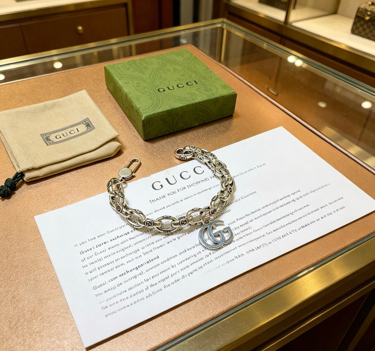 Martin Graham bracelet in polished metal-tone – close-up detail