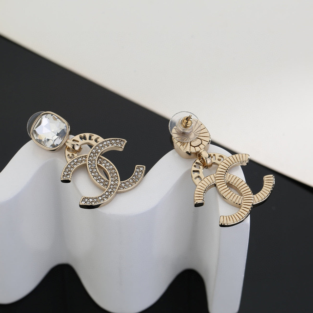 Martin Graham stud earrings in polished metal-tone – main product view