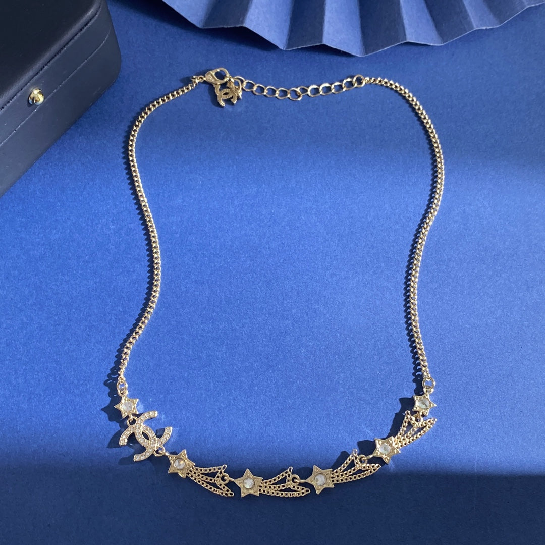 Martin Graham pendant necklace in polished metal-tone – front product view