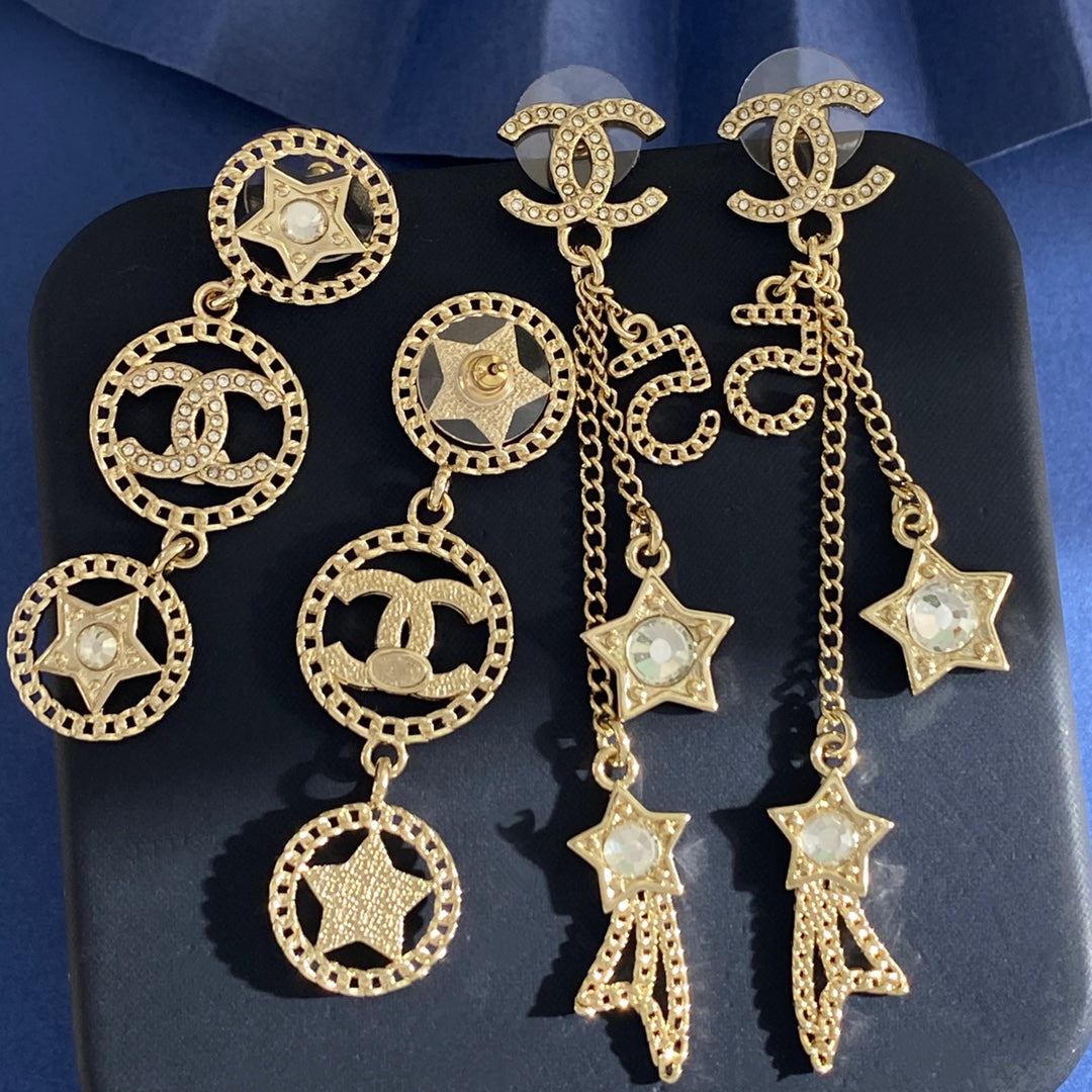 Martin Graham stud earrings in polished metal-tone – front product view