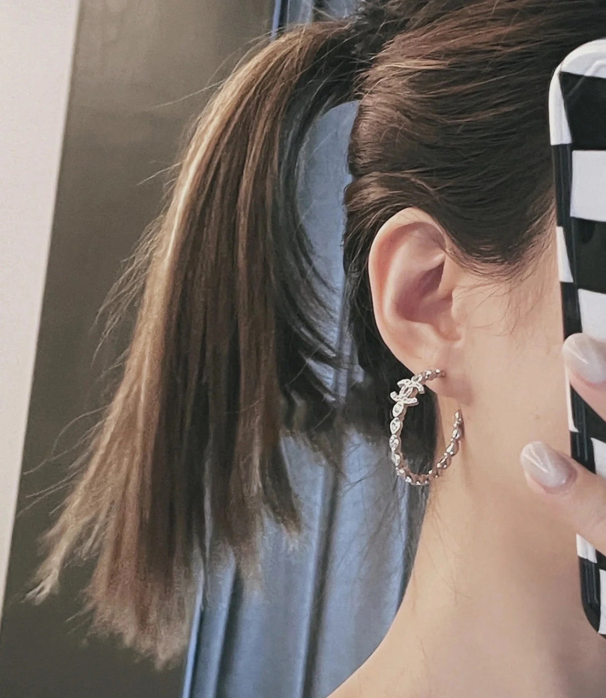 Martin Graham stud earrings in polished metal-tone – main product view