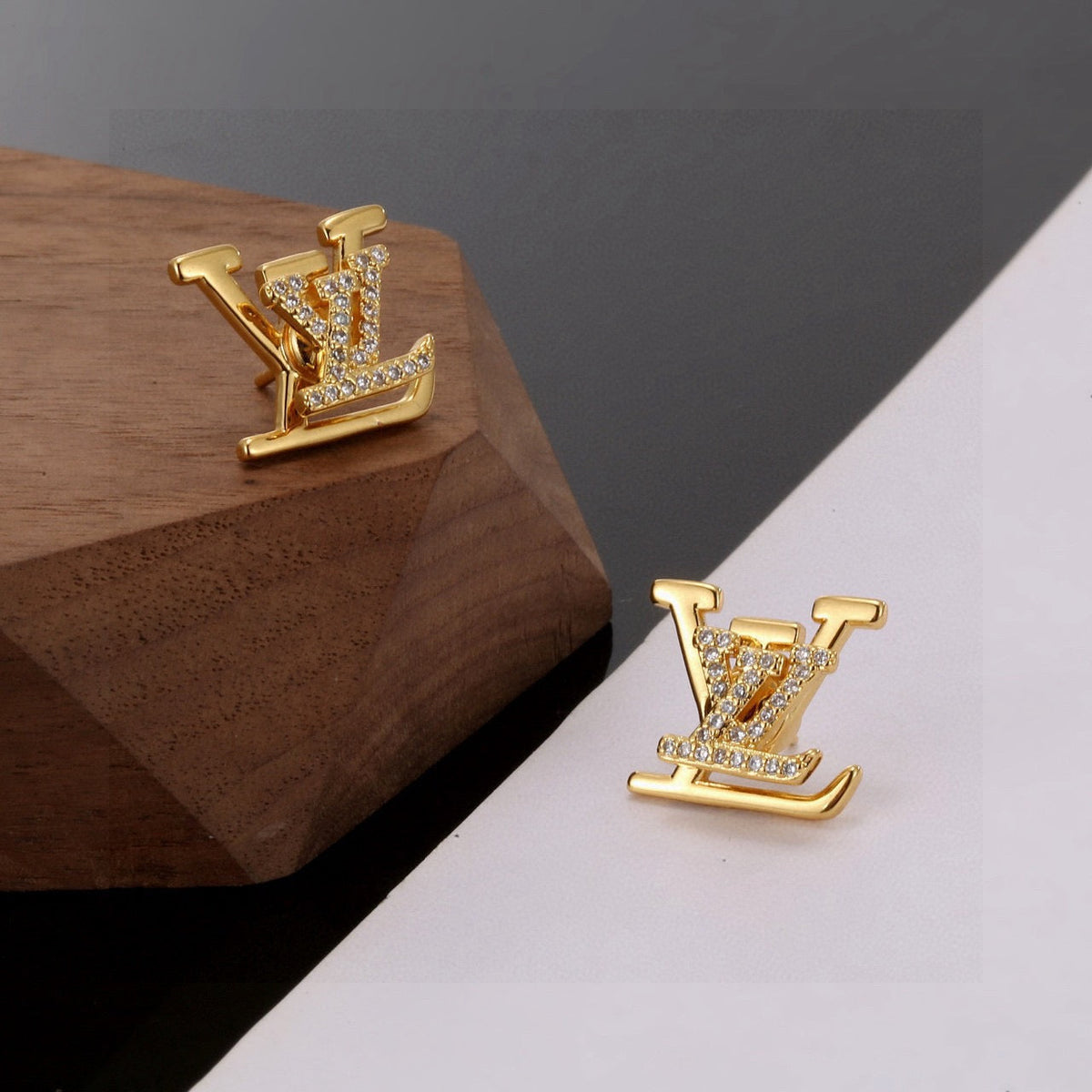 Martin Graham stud earrings in polished metal-tone – main product view