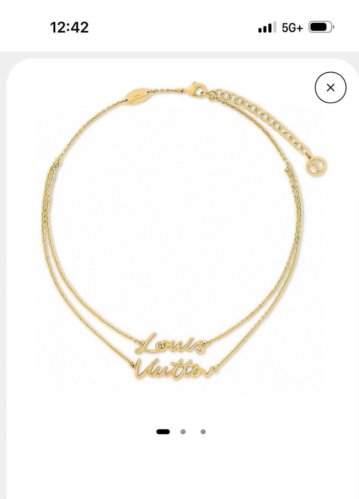 Martin Graham pendant necklace in polished metal-tone – front product view