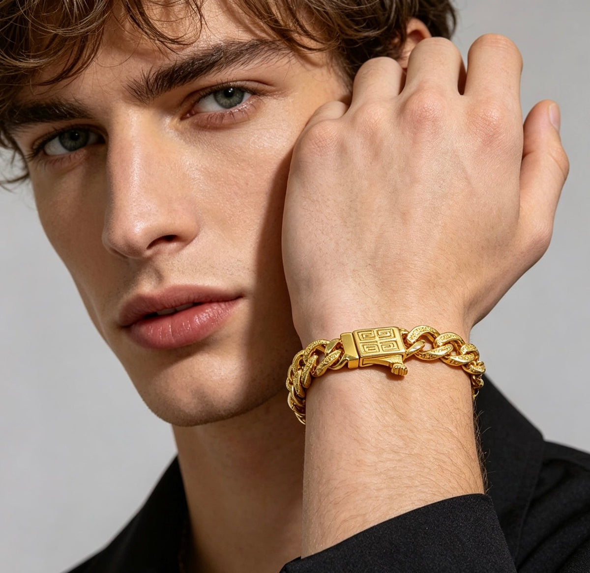 Martin Graham bracelet in polished metal-tone – styled product view