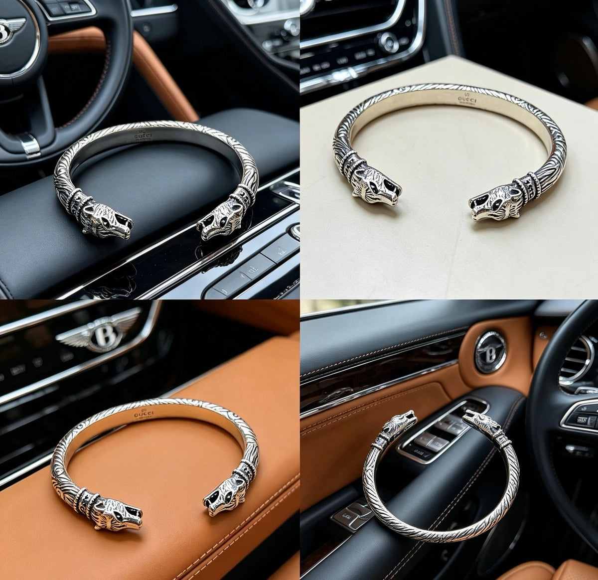 Martin Graham bangle in polished metal-tone – front product view