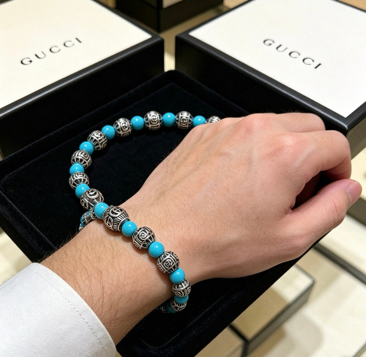 Martin Graham bracelet in polished metal-tone – styled product view