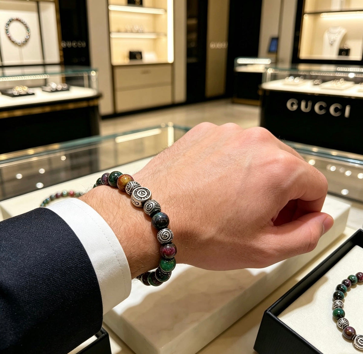 Martin Graham bracelet in polished metal-tone – styled product view