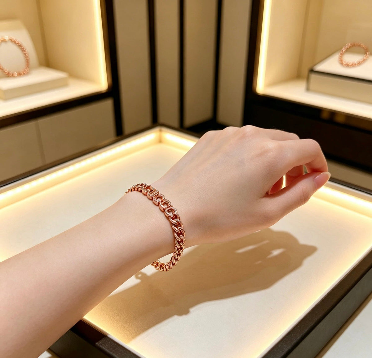 Martin Graham bracelet in polished metal-tone – styled product view