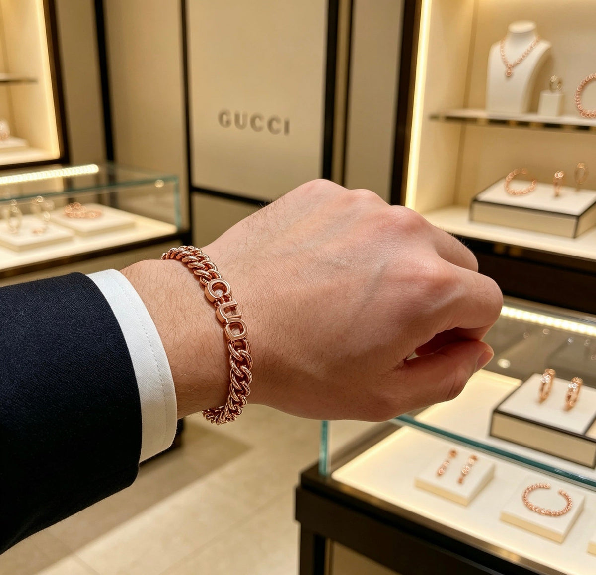 Martin Graham bracelet in polished metal-tone – front product view