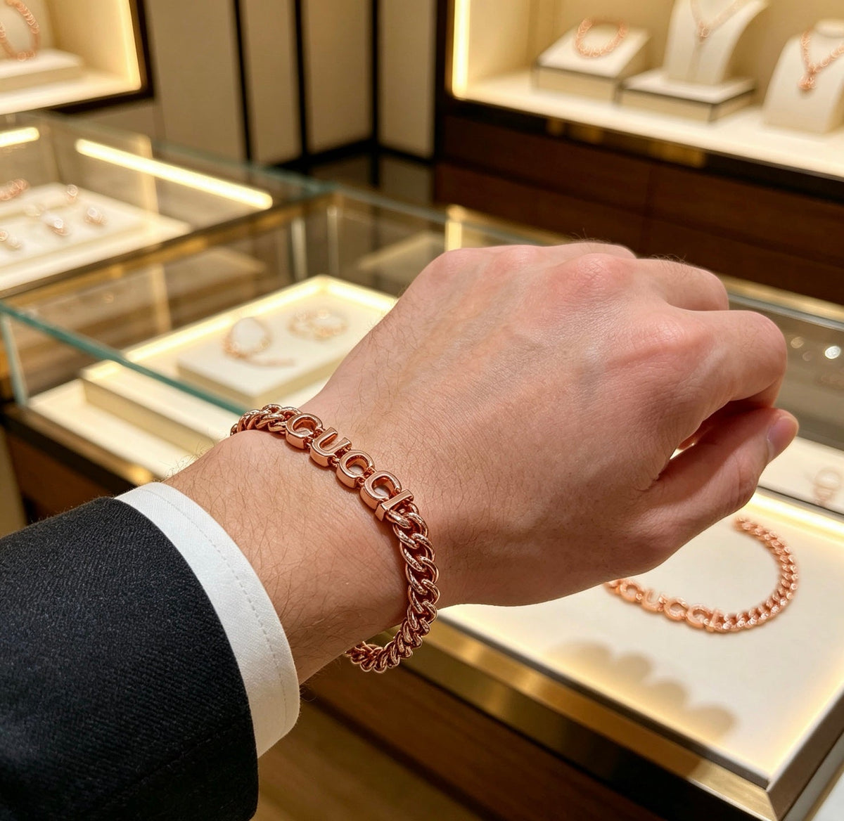 Martin Graham bracelet in polished metal-tone – detail view