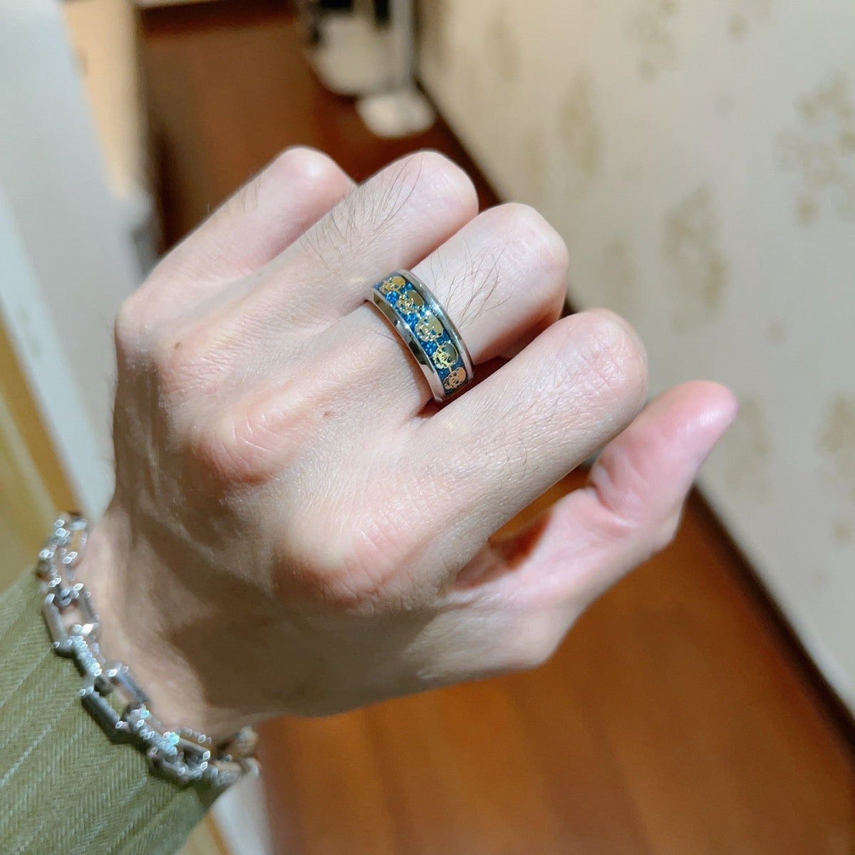 Martin Graham ring in polished metal-tone – styled product view