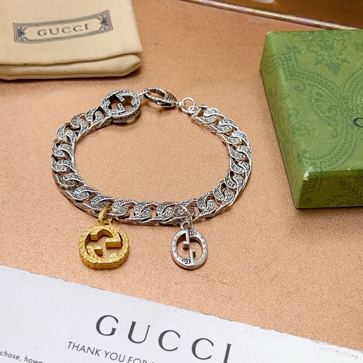 Martin Graham bracelet in polished metal-tone – front product view