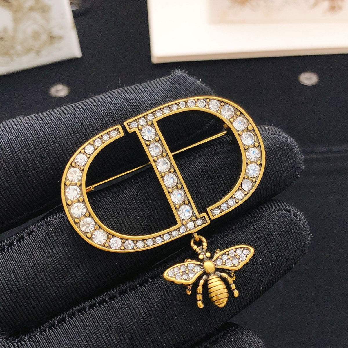 Martin Graham brooch in polished metal-tone – side detail