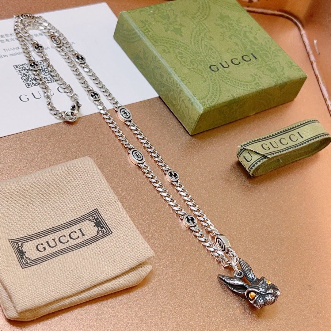 Martin Graham pendant necklace in polished metal-tone – main product view