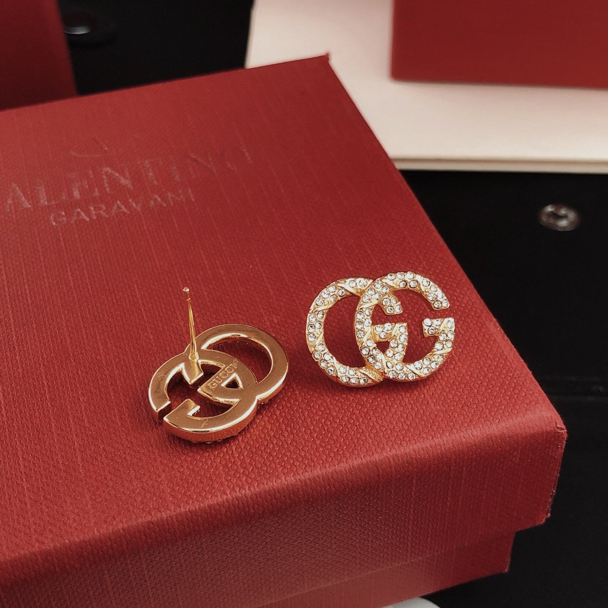 Martin Graham stud earrings in polished metal-tone – main product view