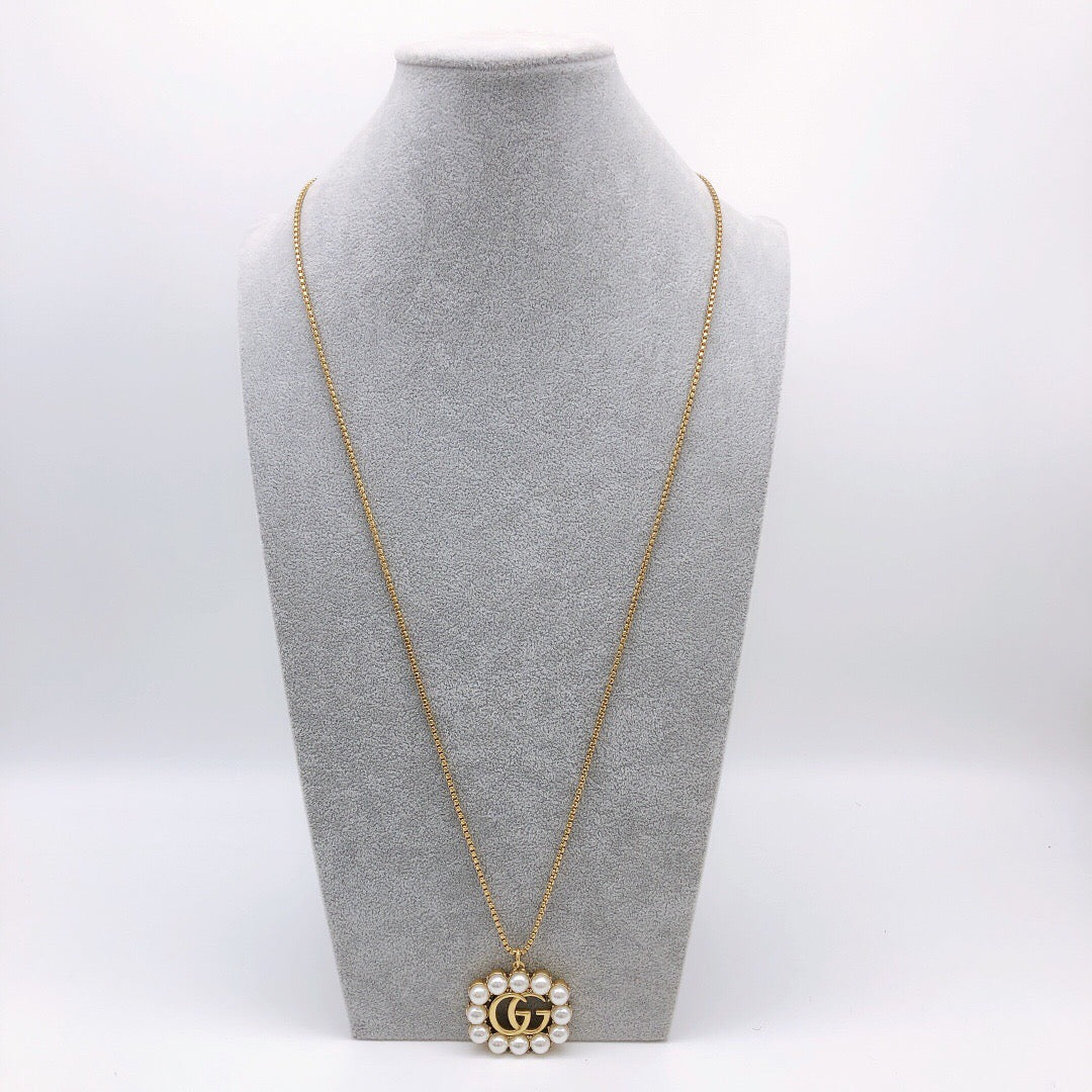 Martin Graham pendant necklace in polished metal-tone – main product view