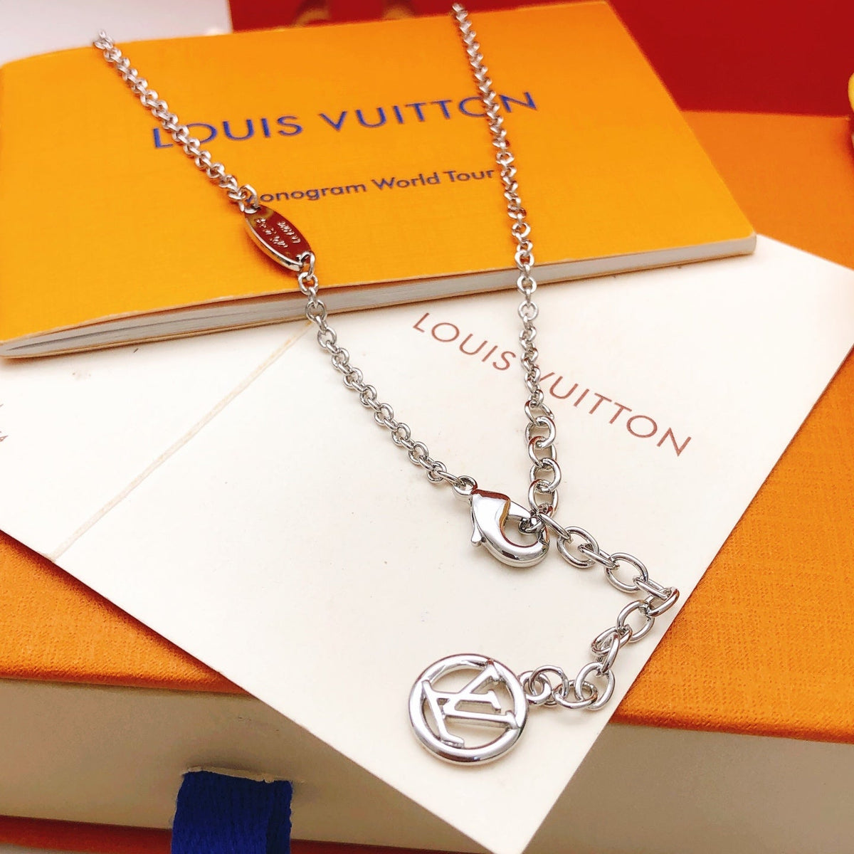 Martin Graham pendant necklace in polished metal-tone – front product view
