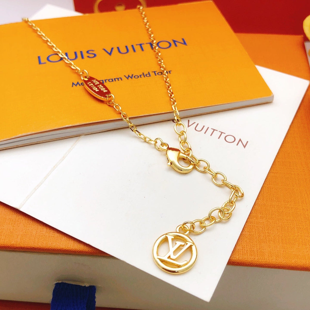 Martin Graham pendant necklace in polished metal-tone – front product view