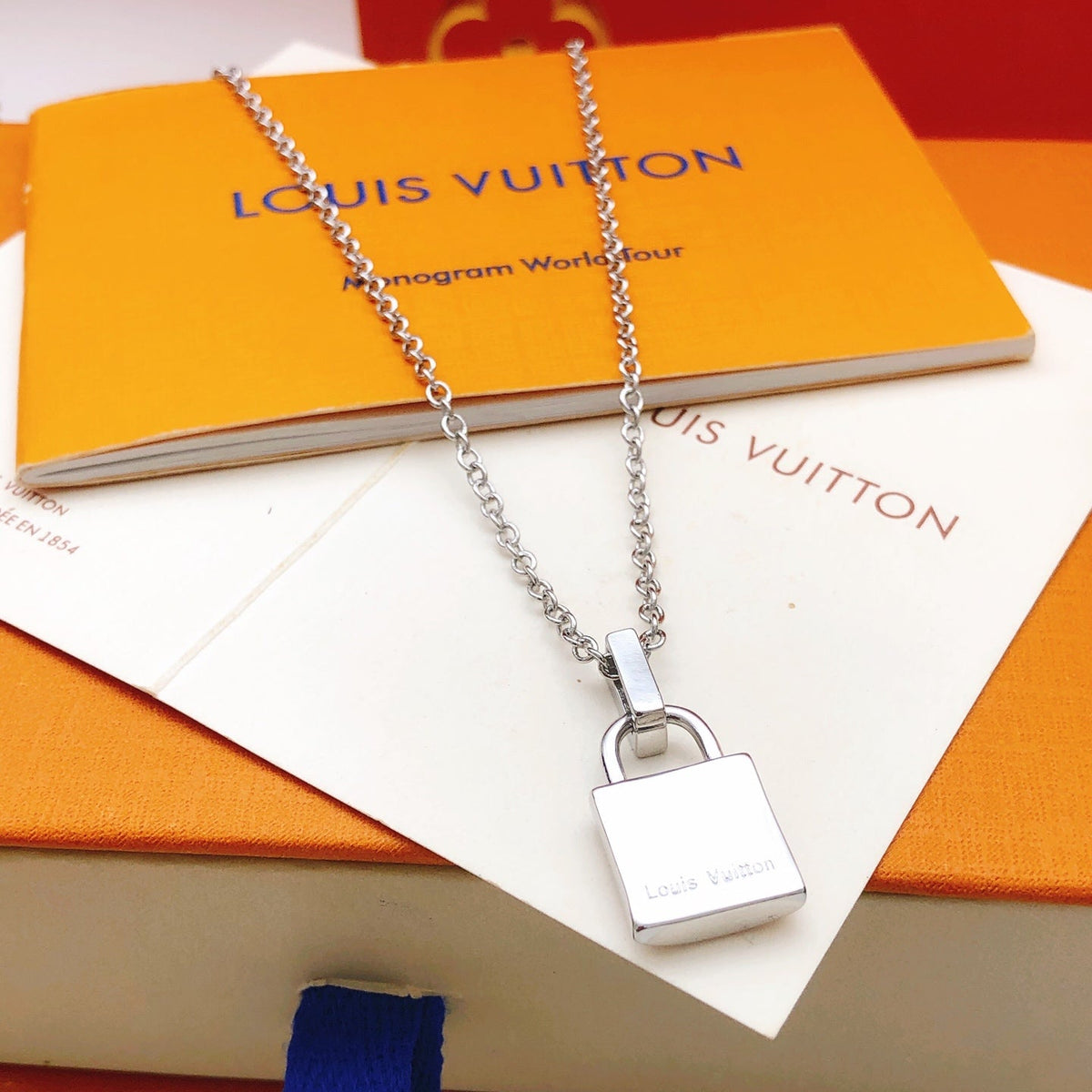 Martin Graham pendant necklace in polished metal-tone – front product view