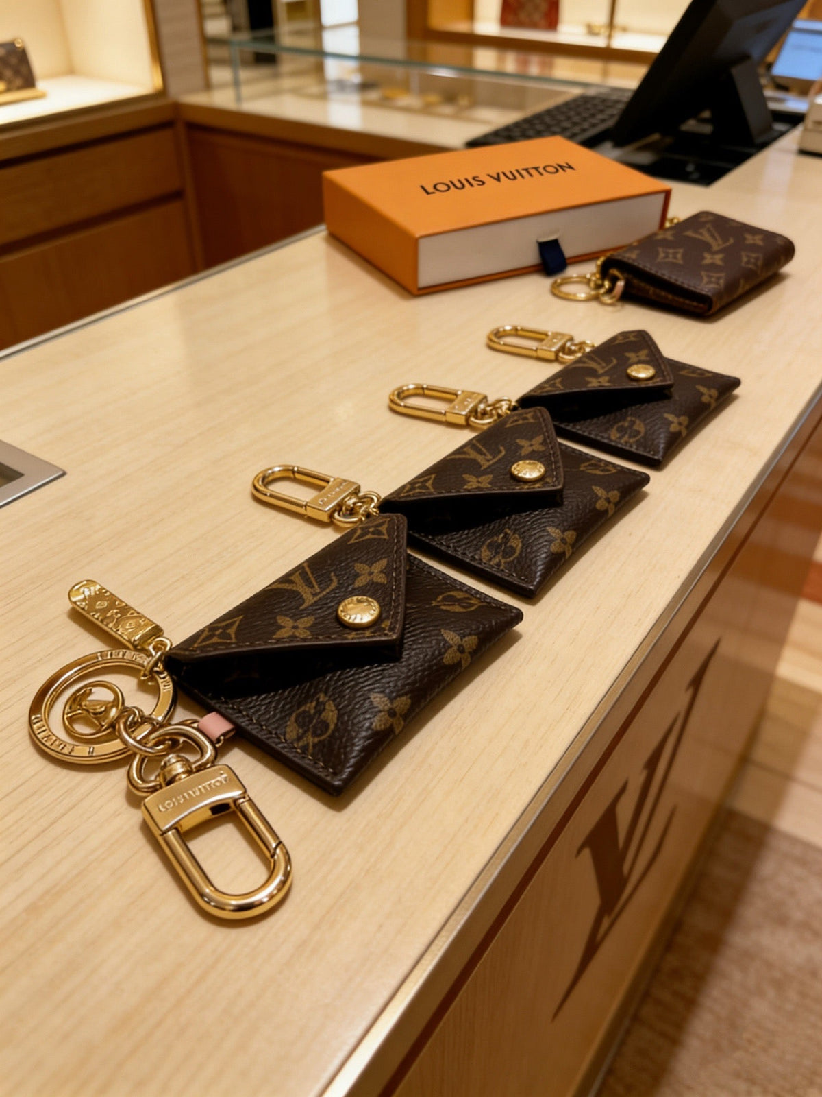 Martin Graham keychain in polished metal-tone – styled product view
