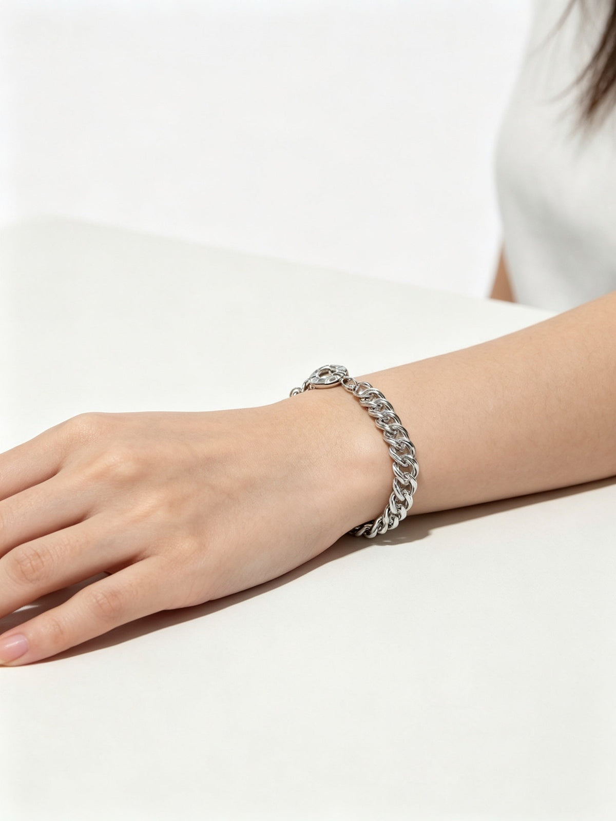 Martin Graham bracelet in polished metal-tone – front product view