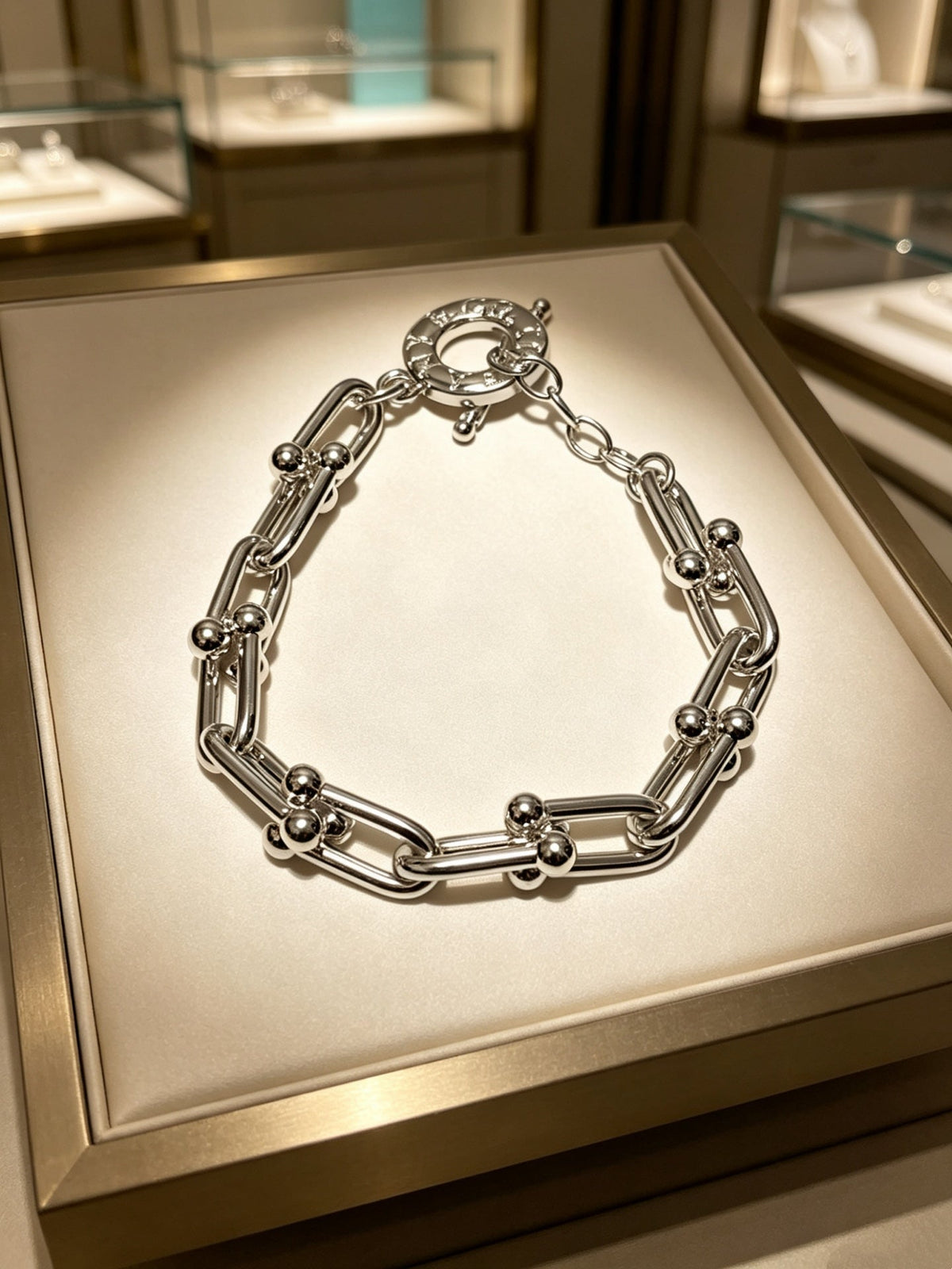 Martin Graham bracelet in polished metal-tone – front product view
